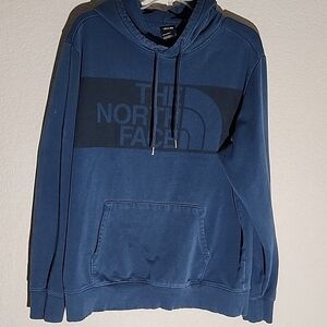 The North Face Sweater Mens Large Hoodie Sweatshirt Blue black flaws Spot